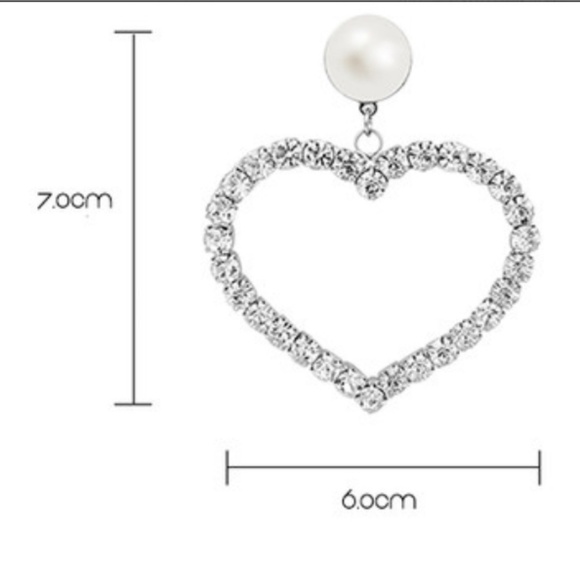 Faux Heart Statement Earrings - Picture 3 of 4